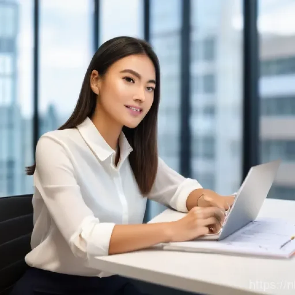 인플루언서 협업 프레임워크 구축 방법 - **Prompt: A young female professional (20s-30s) is sitting at a modern, minimalist desk, thoughtfull...